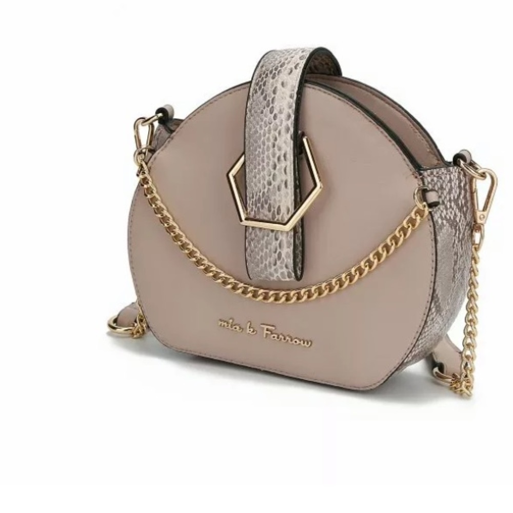 ✔ Women's Bag MKF Taupe&Snake Accent Melly